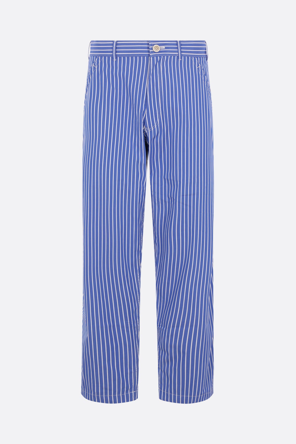 striped poplin trousers