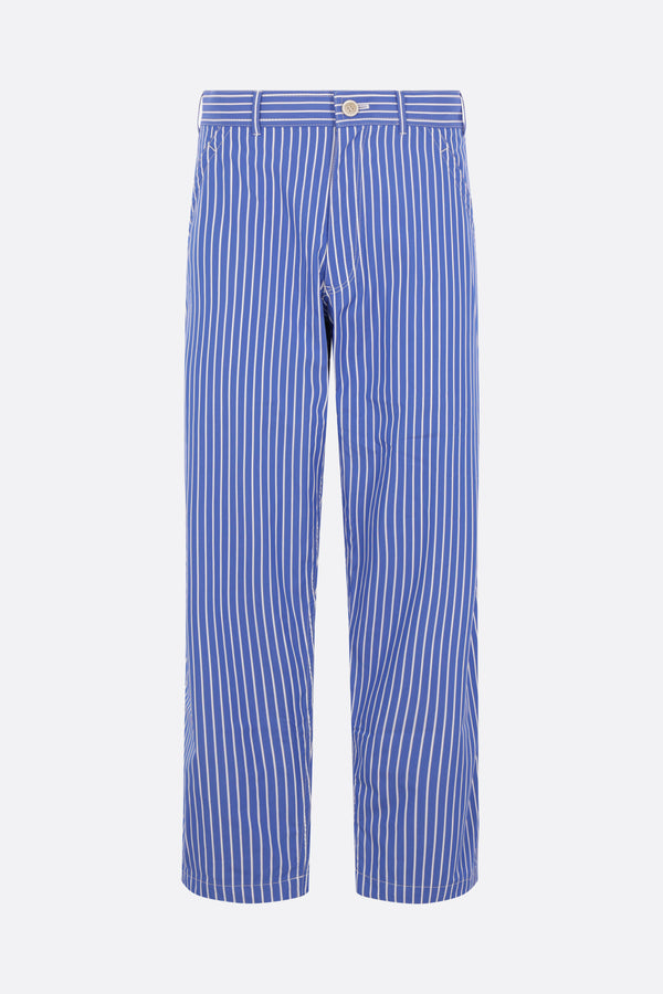 striped poplin trousers