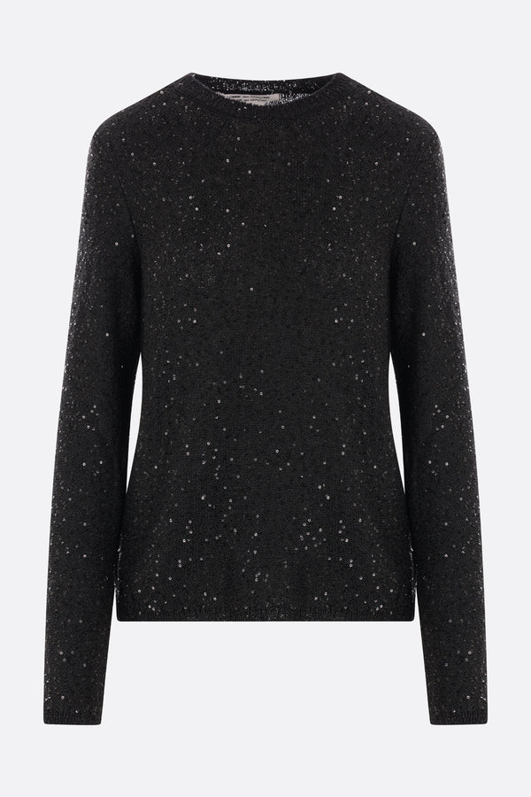 sequinned wool blend sweater