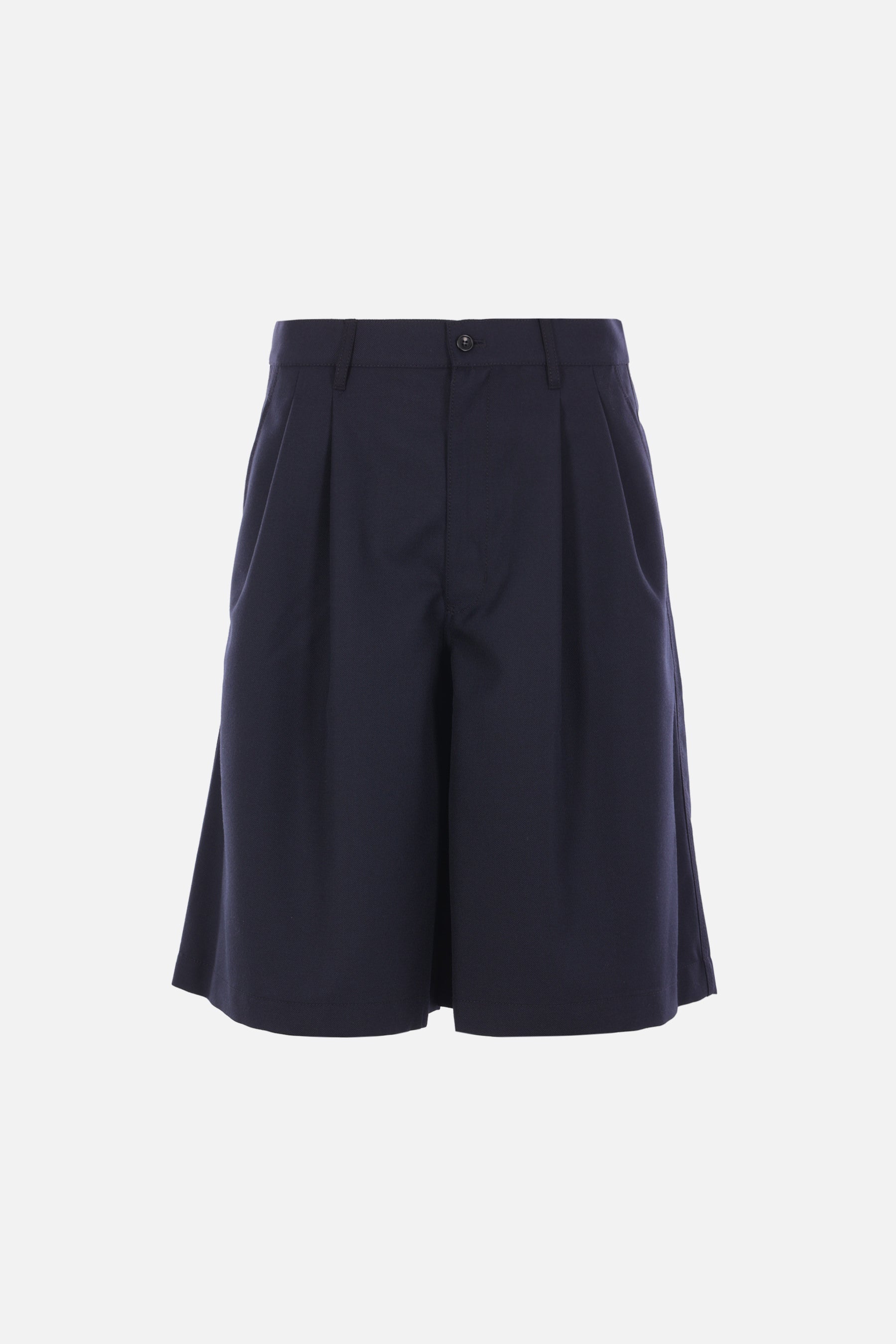 wool blend darted shorts