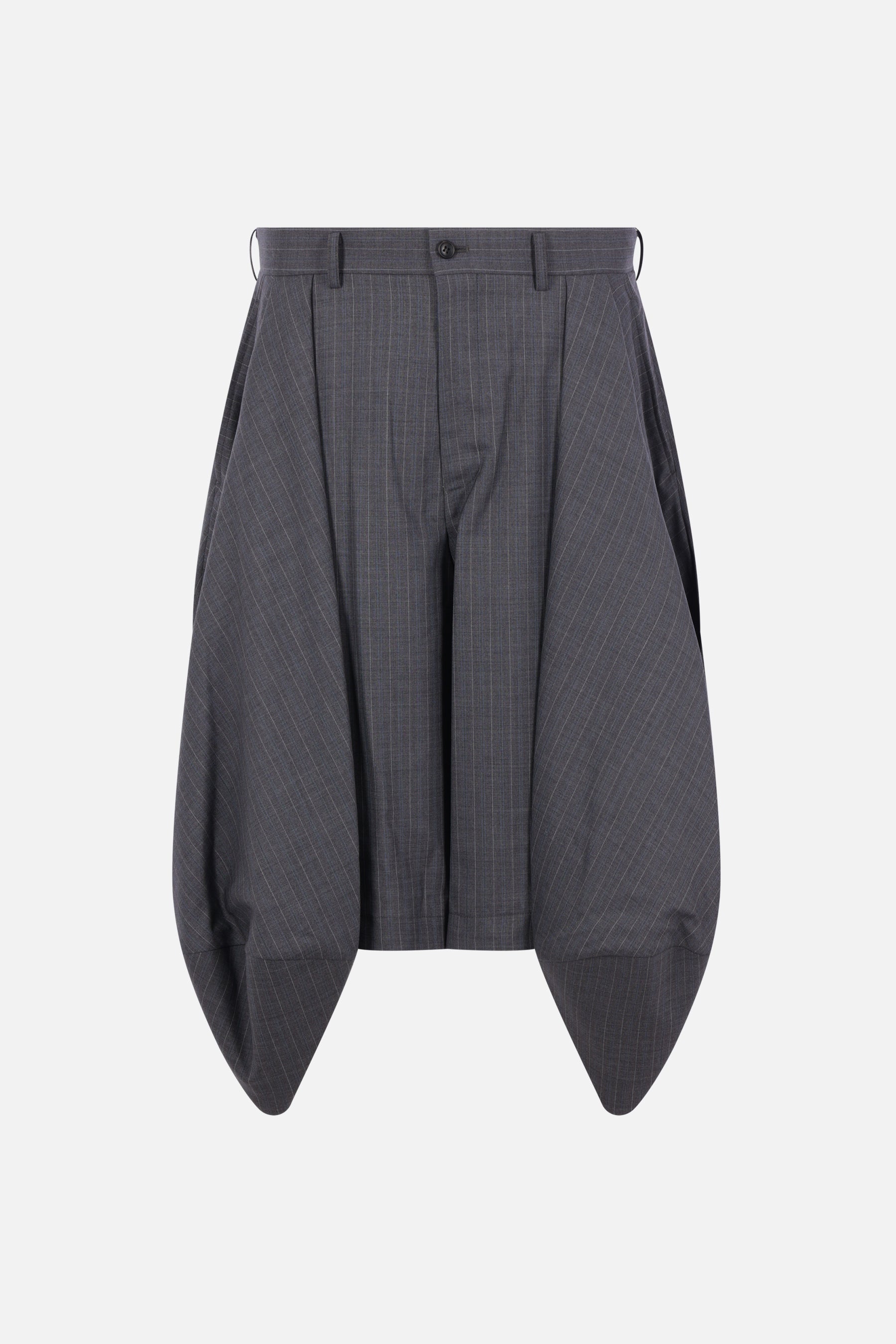 pinstriped wool shorts