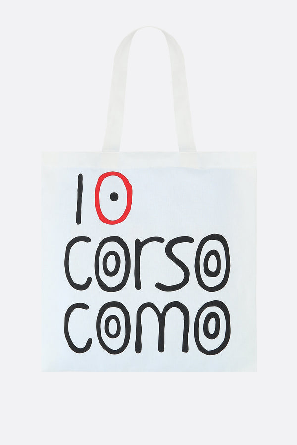 logo print canvas shopping bag