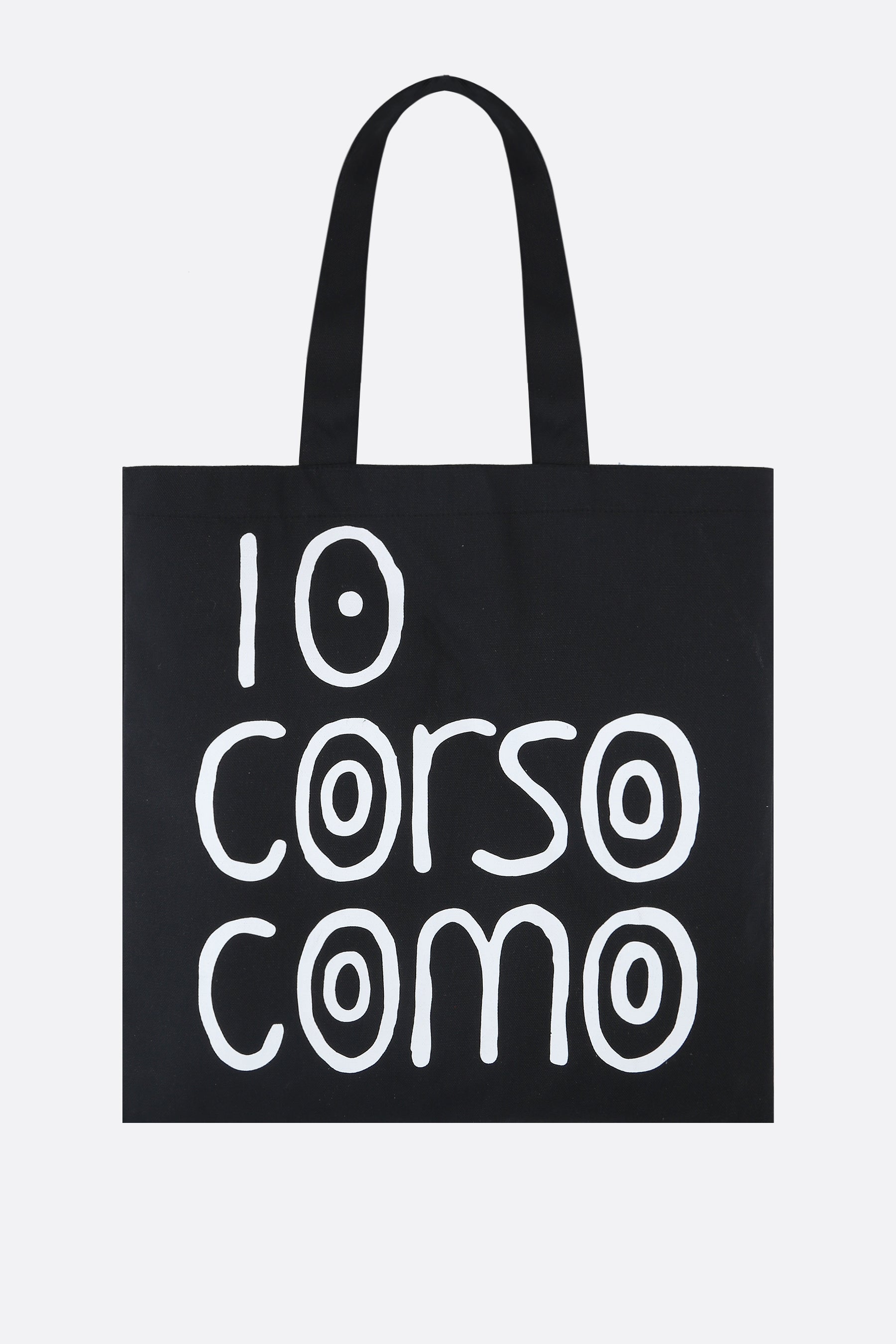 logo print canvas shopping bag