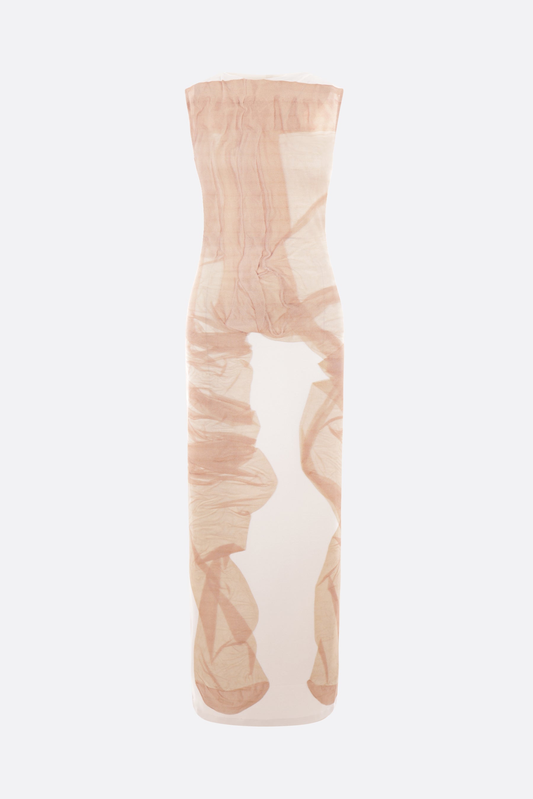 printed stretch lycra sleeveless dress