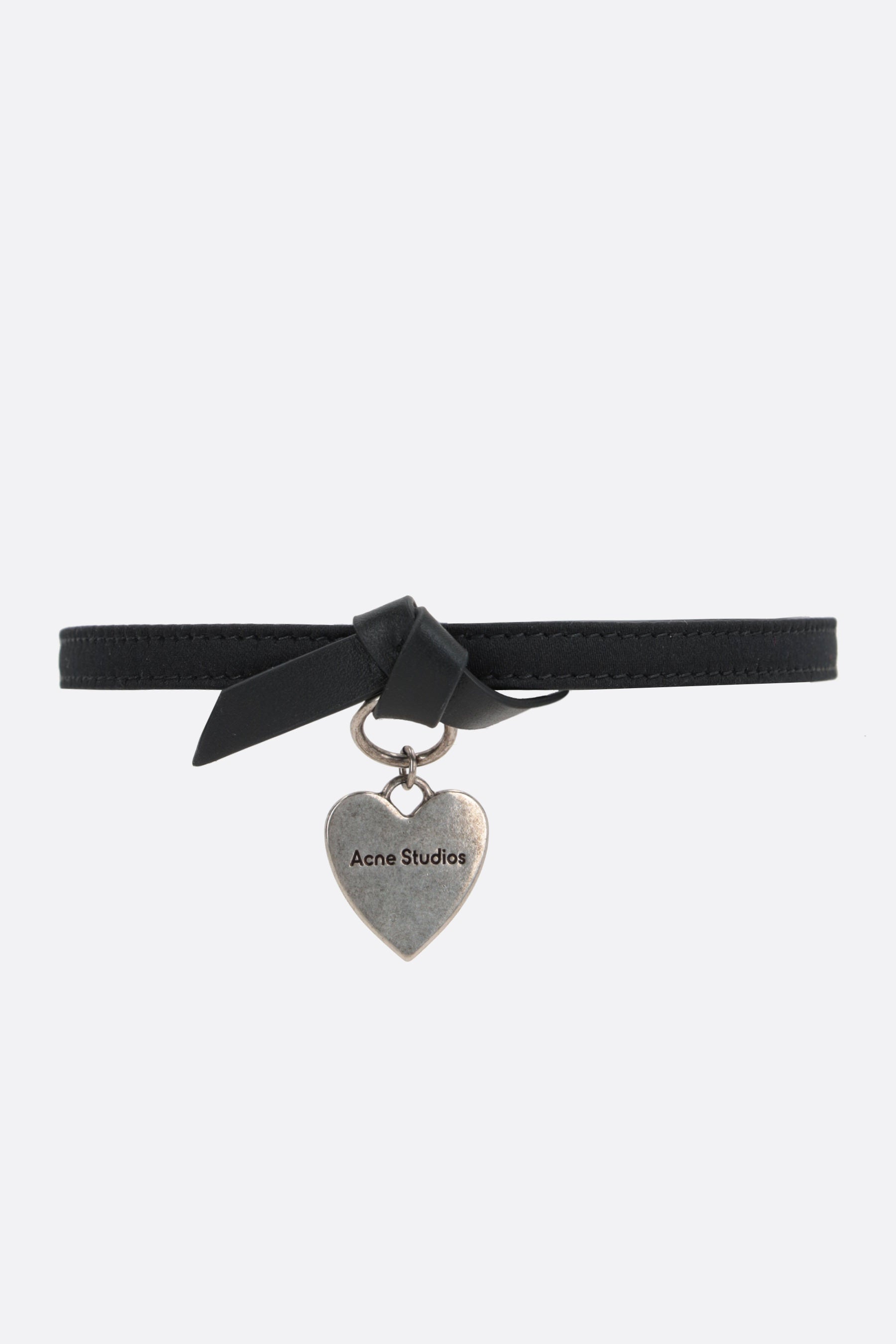 satin choker with heart pendant