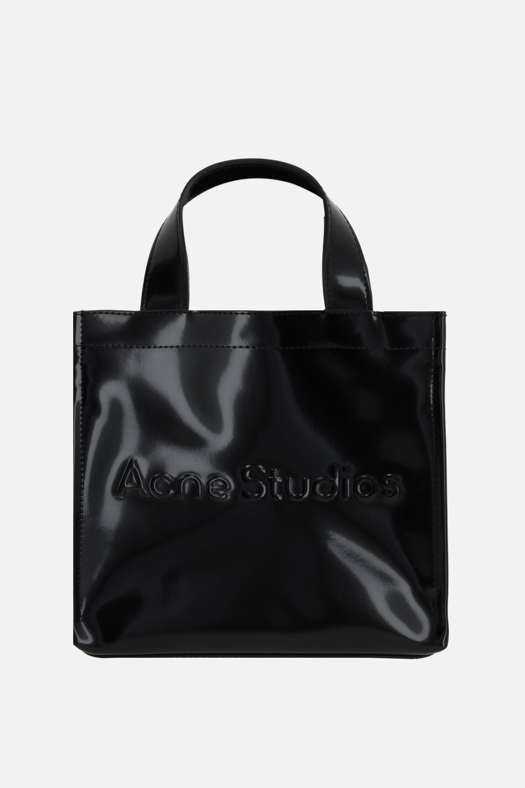 faux leather mini tote bag with logo