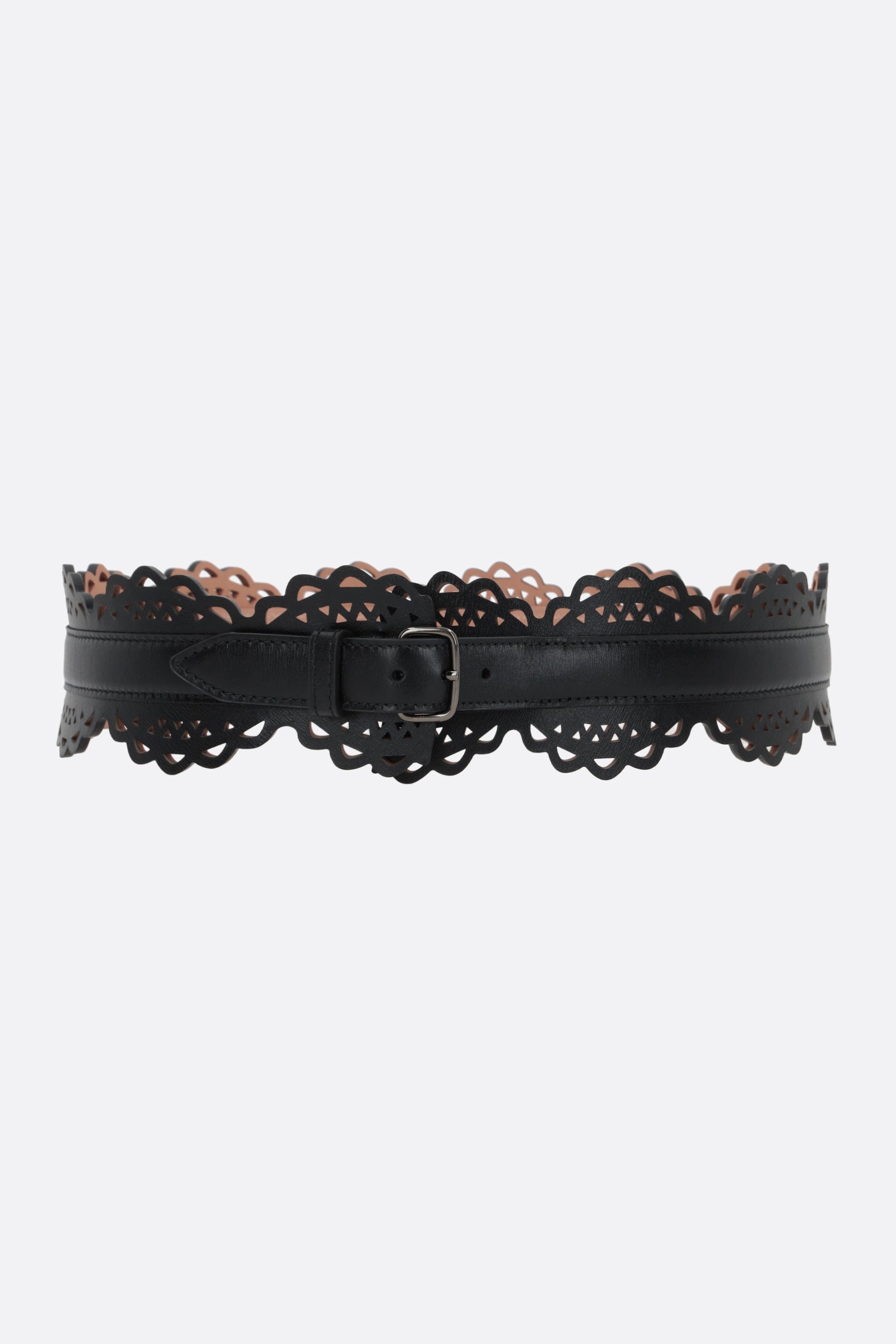 laser-cut leather belt