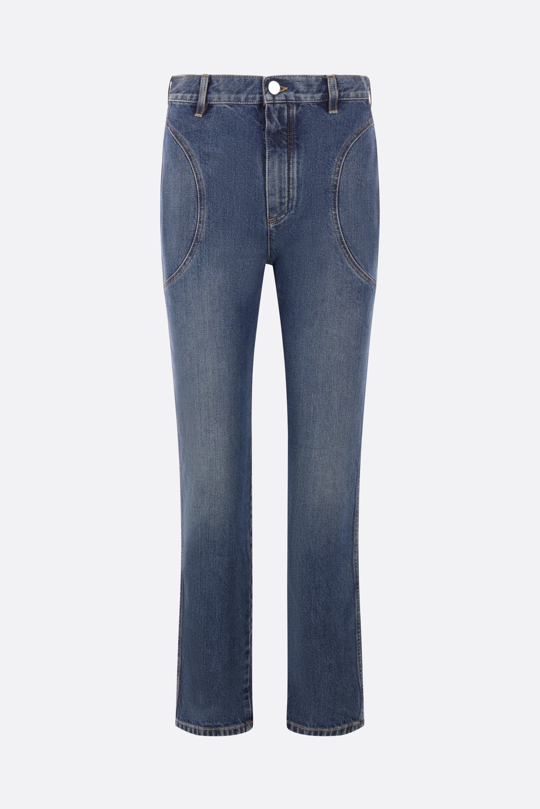 denim high-waisted regular-fit jeans