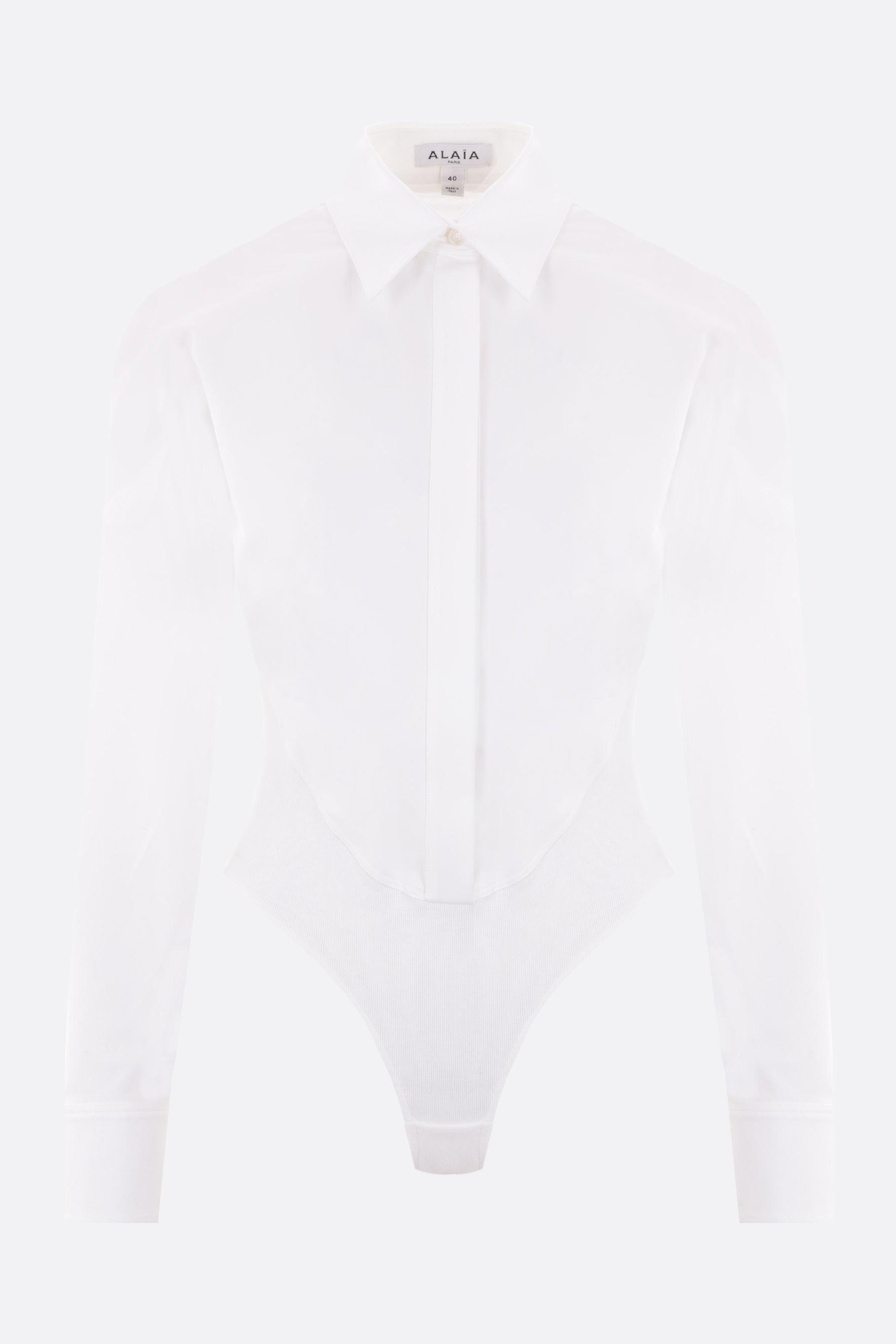 poplin and jersey body-shirt