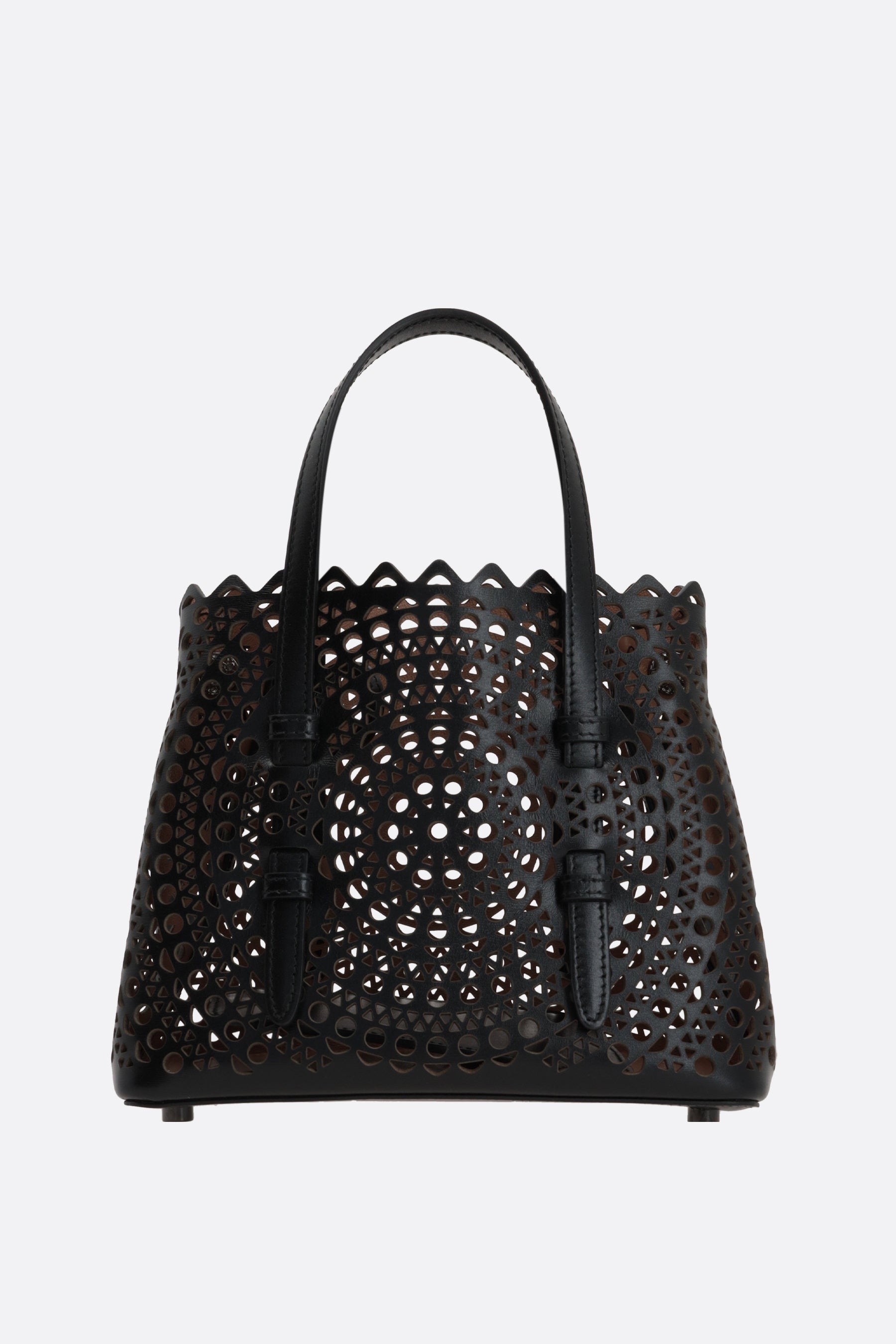 Mina 20 laser-cut leather handbag