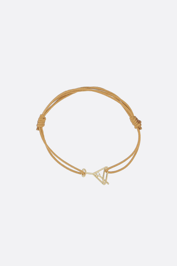 Martini Brillante cord bracelet with gold pendant