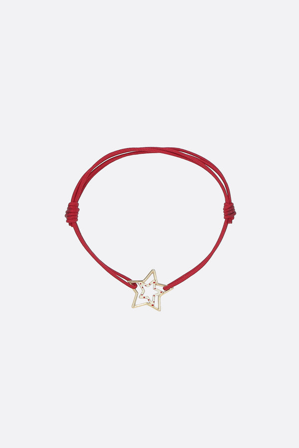 Estrella Enamel cord bracelet with gold pendant