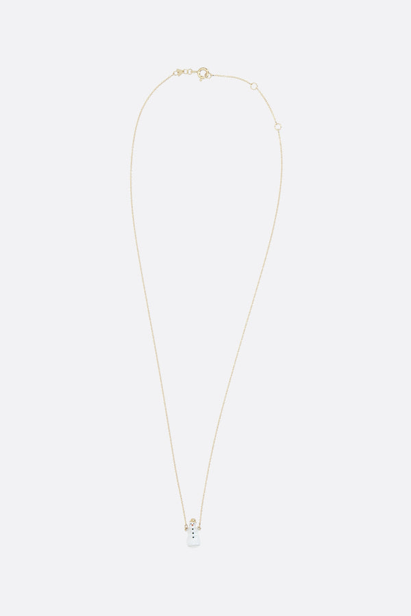 Frosty Snowman yellow gold necklace