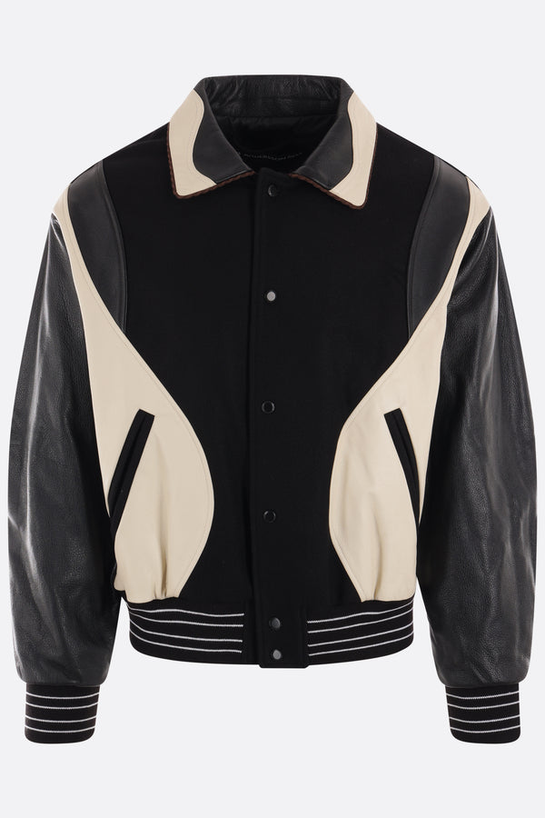 Robyn wool and leather varsity jacket