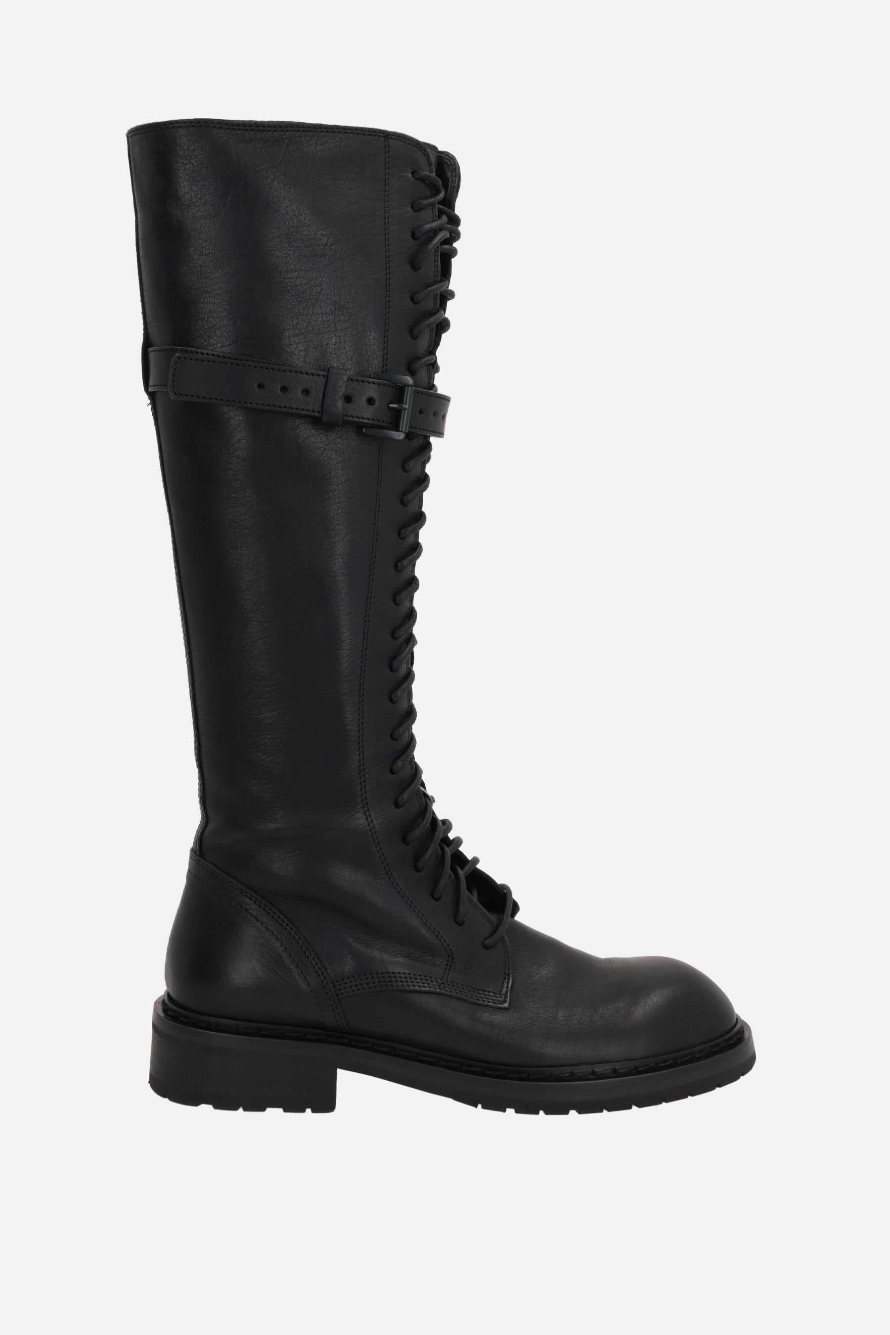 Santiago grainy leather combat boots