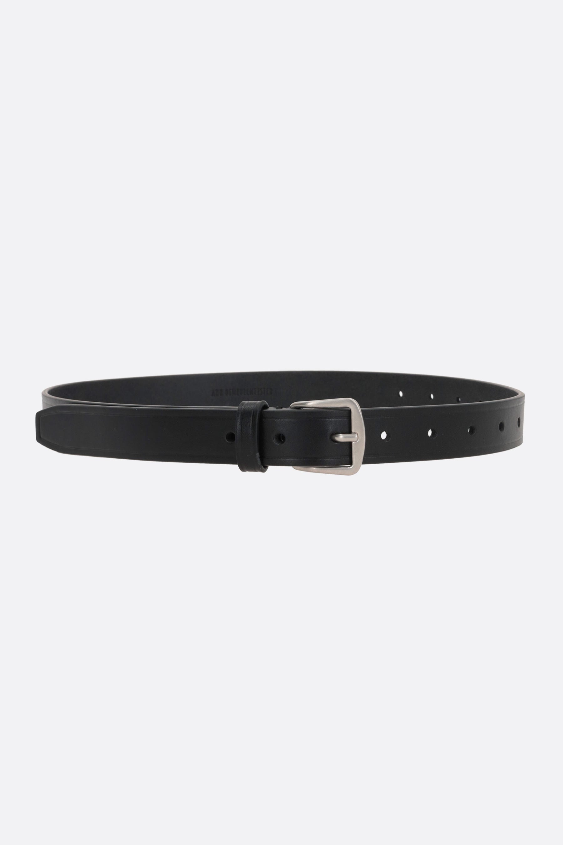 Bent smooth leather belt