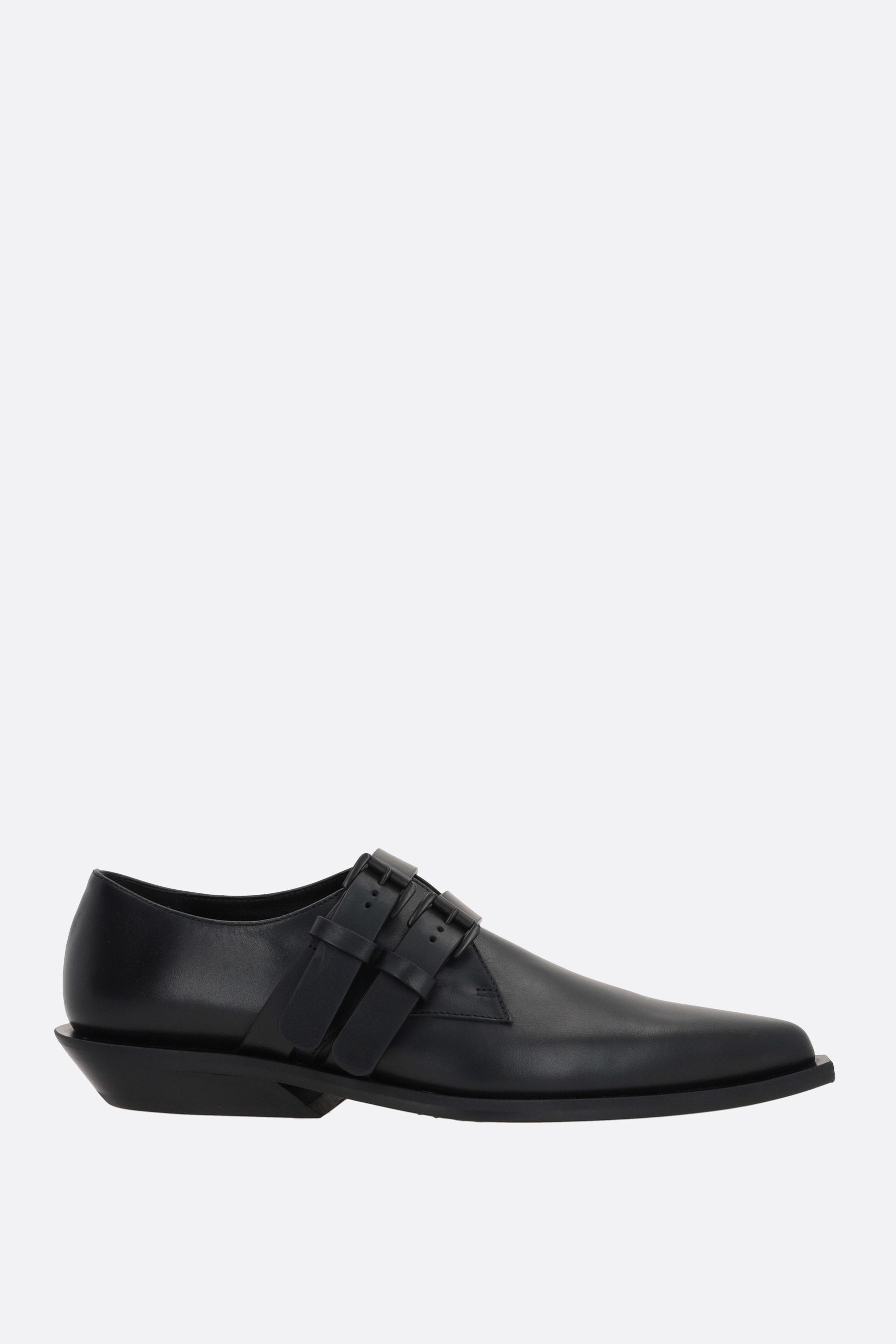 Bowie smooth leather monk strap shoes