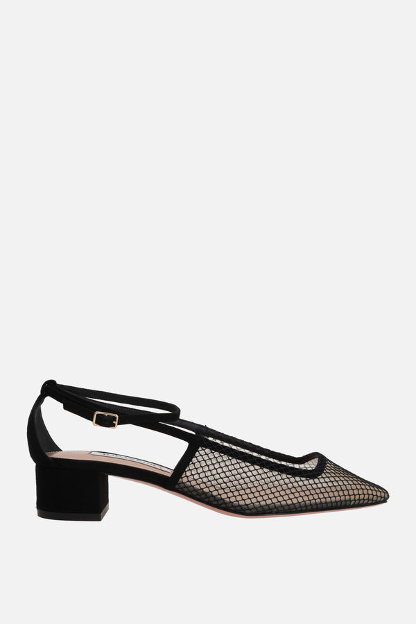 Forbidden Love mesh and suede d'orsay pumps