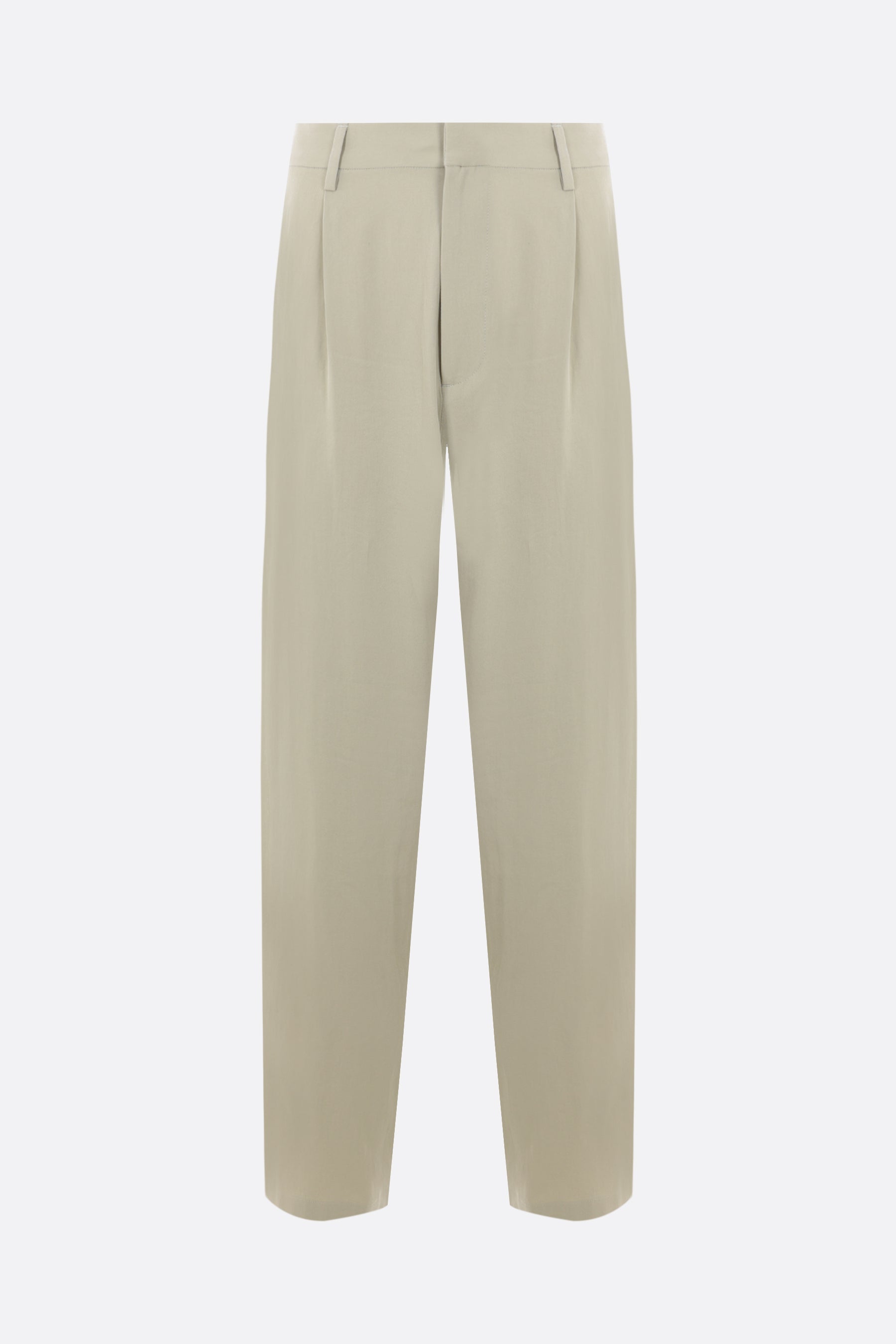 loose-fit cotton and silk pants
