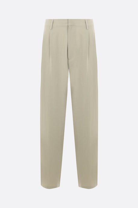 loose-fit cotton and silk pants