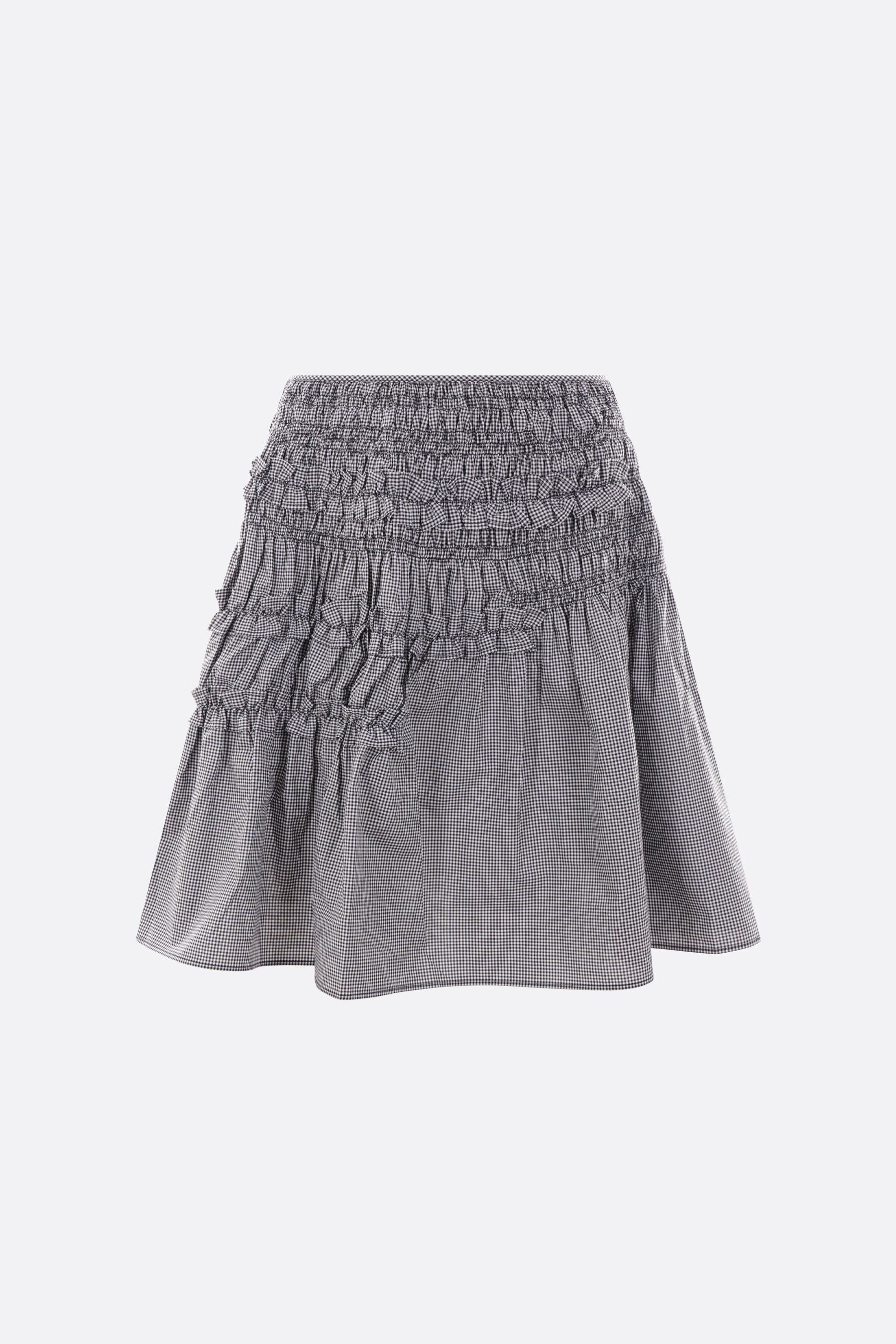Giulia skirt in smocked and ruched Gingham cotton