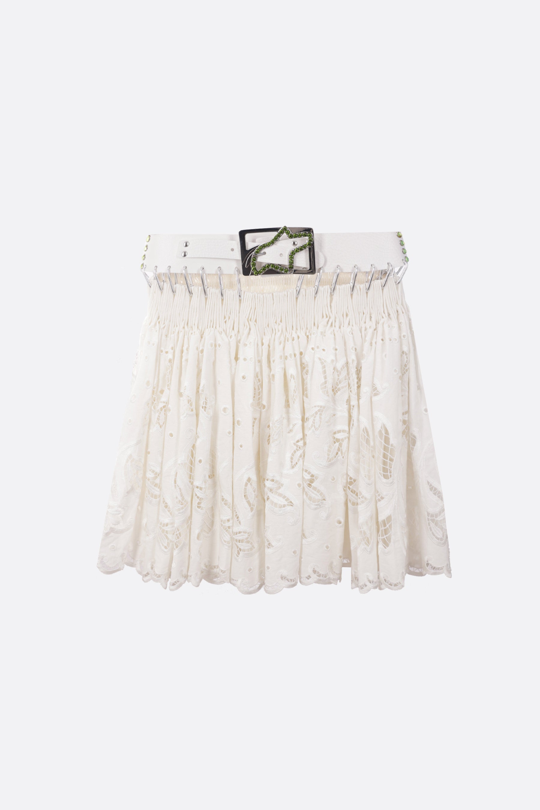 Barley lace miniskirt with belt