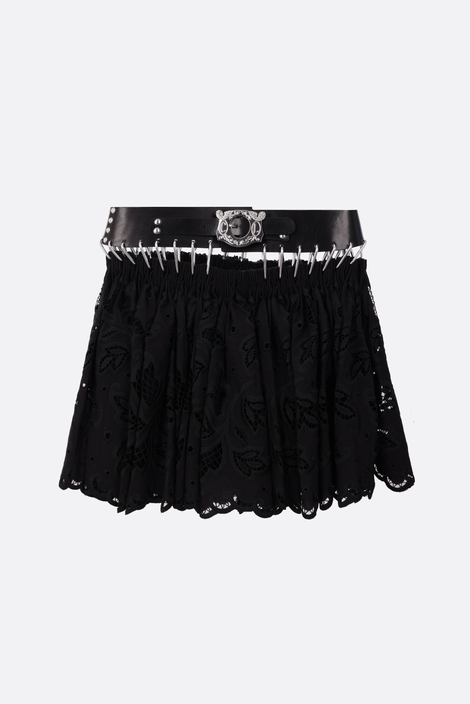 Drew lace miniskirt with belt