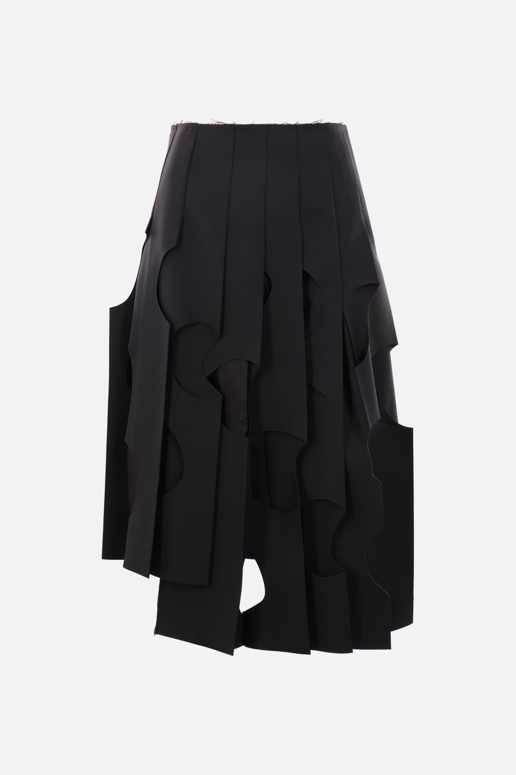pleated technical fabric skirt with cut-out