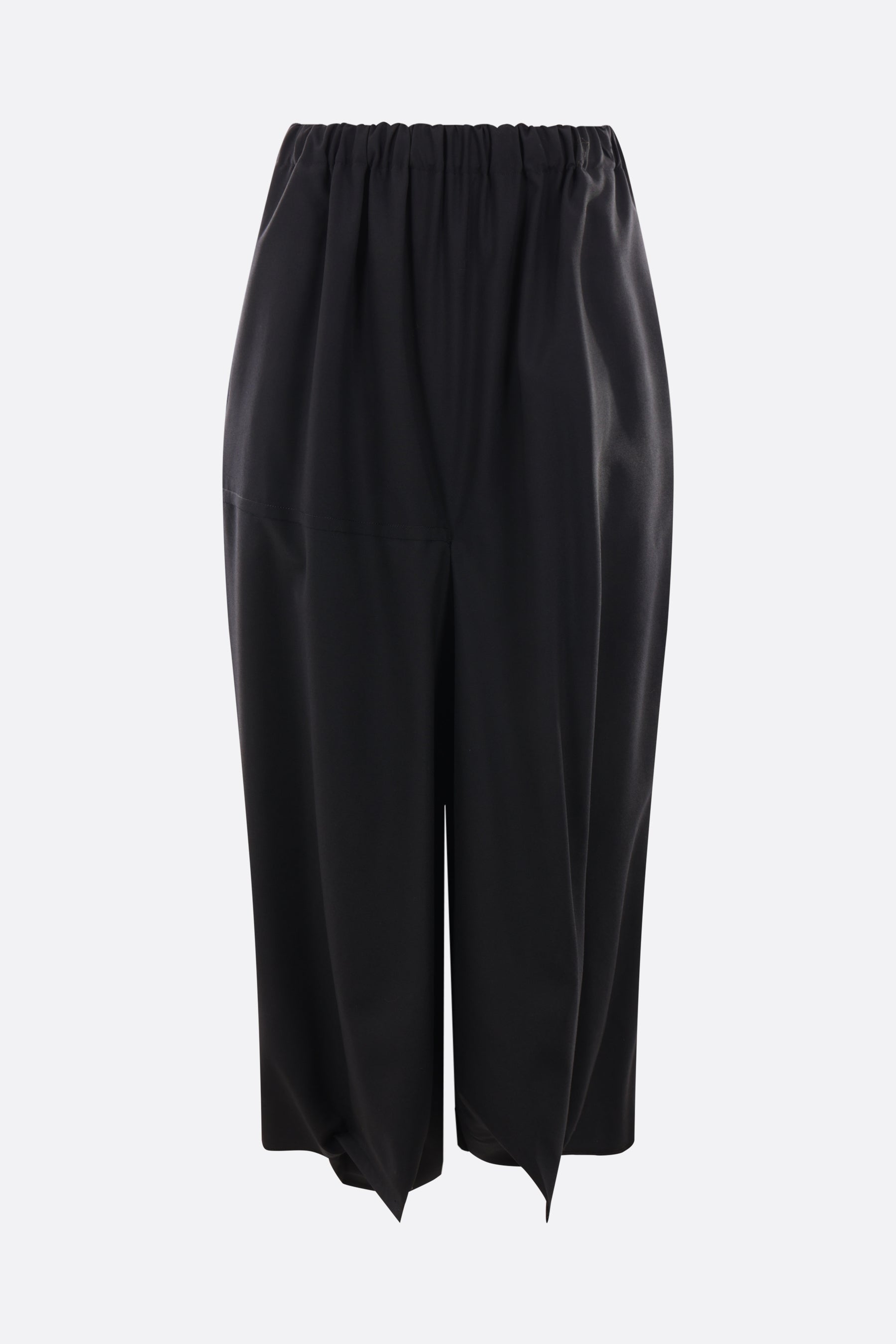 wool cropped oversize pants with destructured design