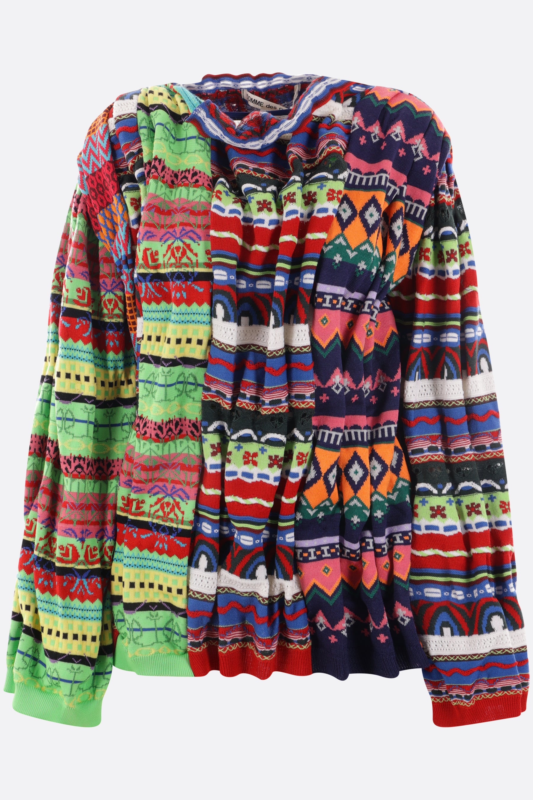 jacquard cotton blend oversized pullover