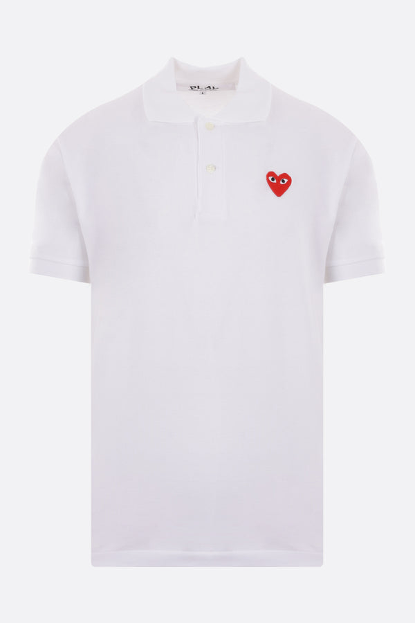 Heart logo patch piquet polo shirt