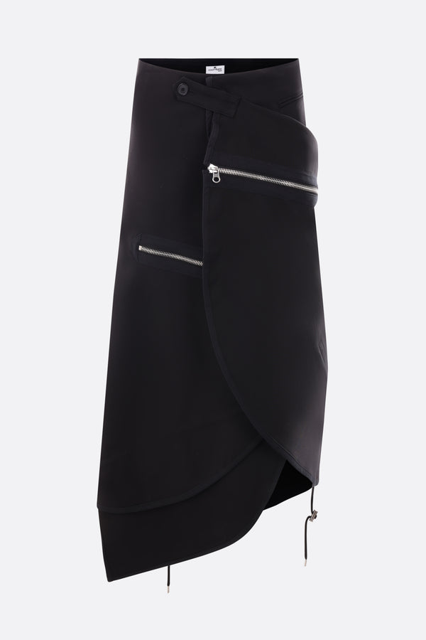 Modular poplin wrap skirt