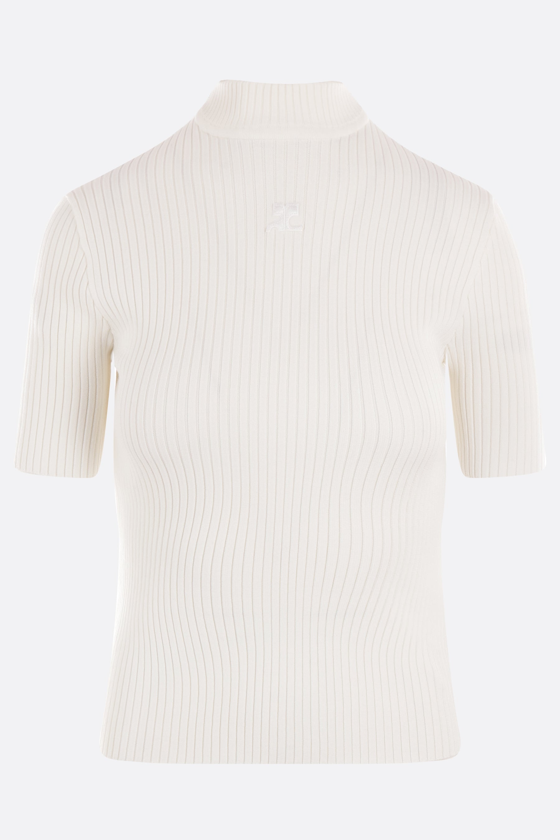 logo embroidered stretch knit pullover