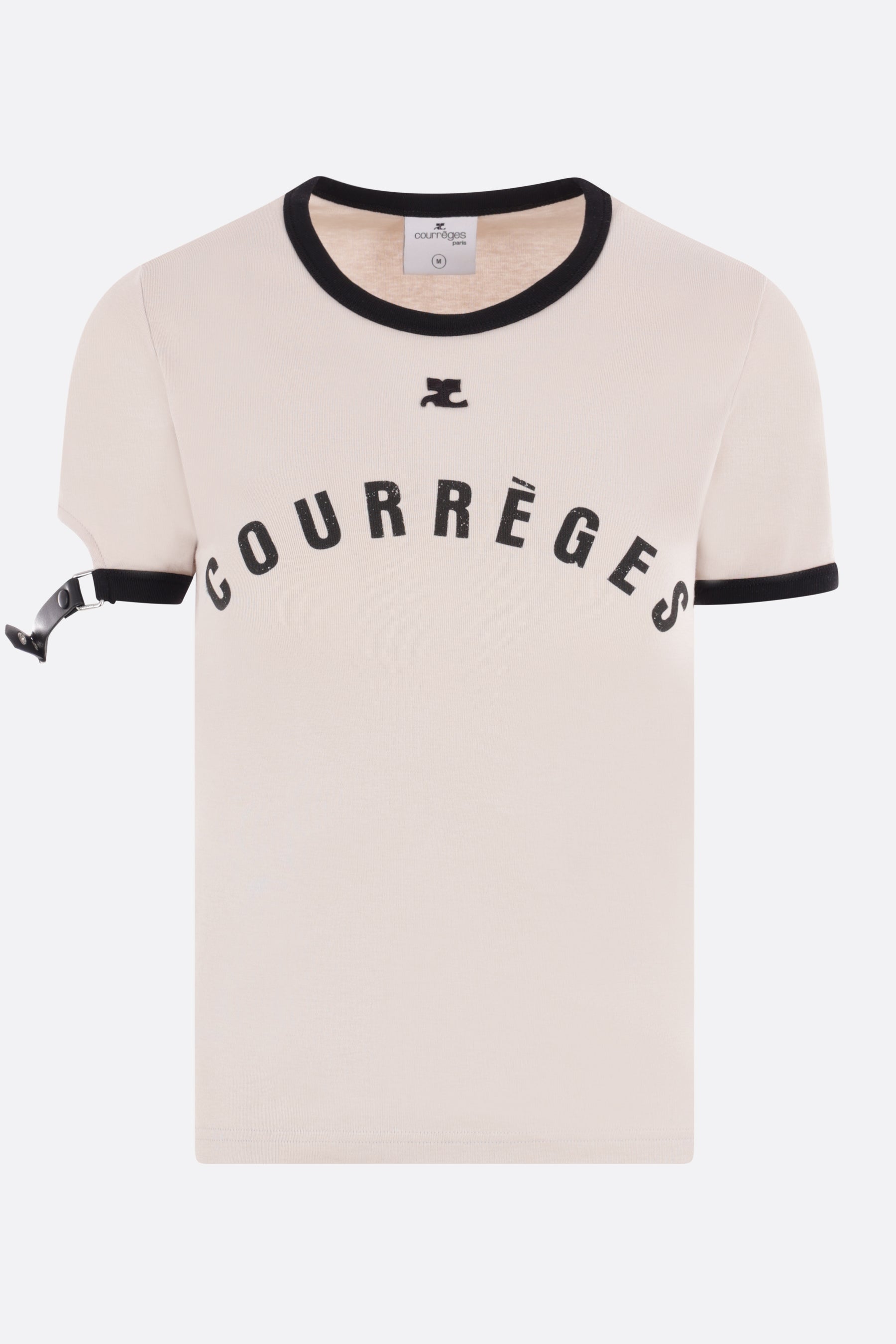 logo printed / embroidered jersey t-shirt with buckle