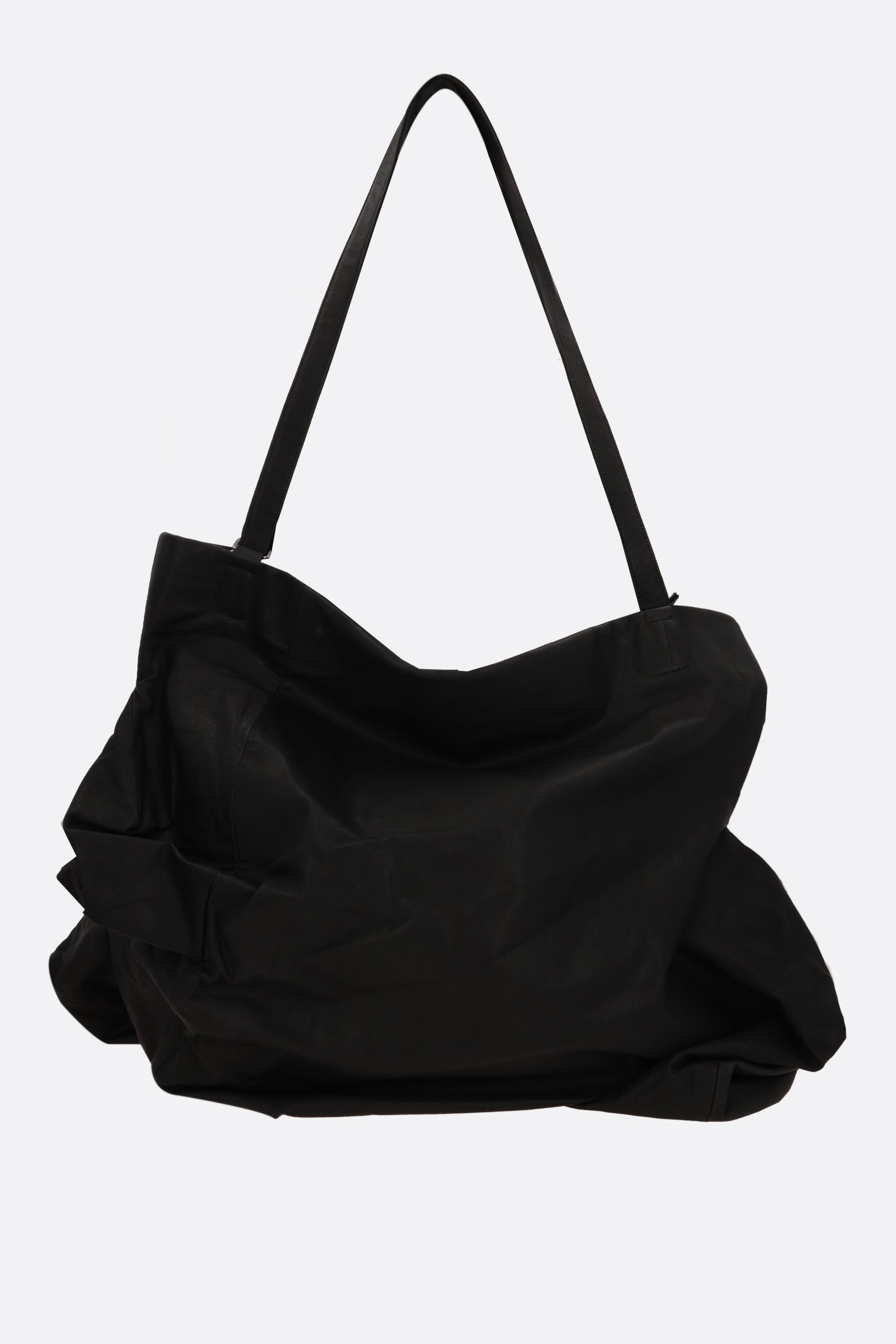 Unevenness smooth leather tote bag