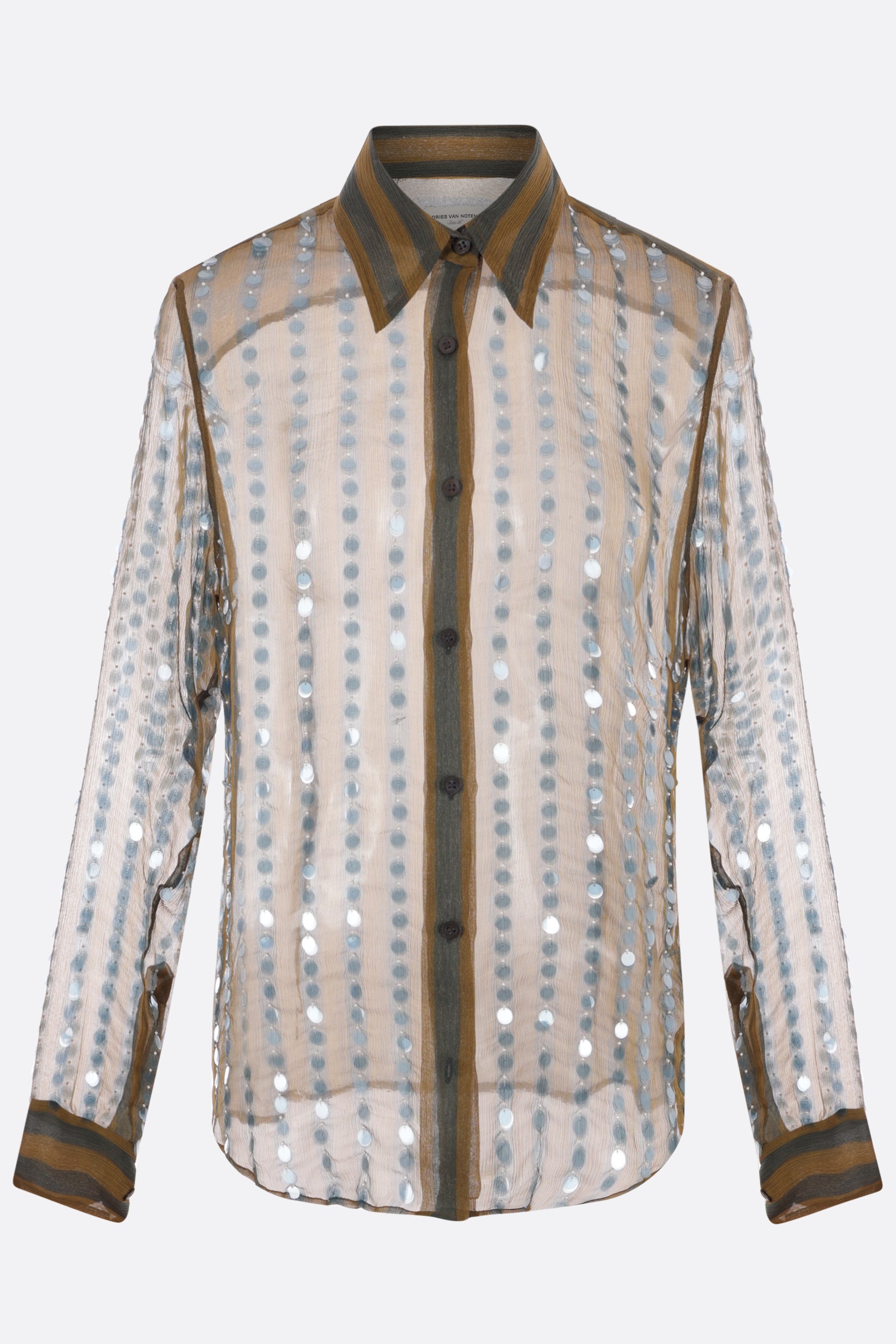 silk mousseline shirt with sequins and rhinestones