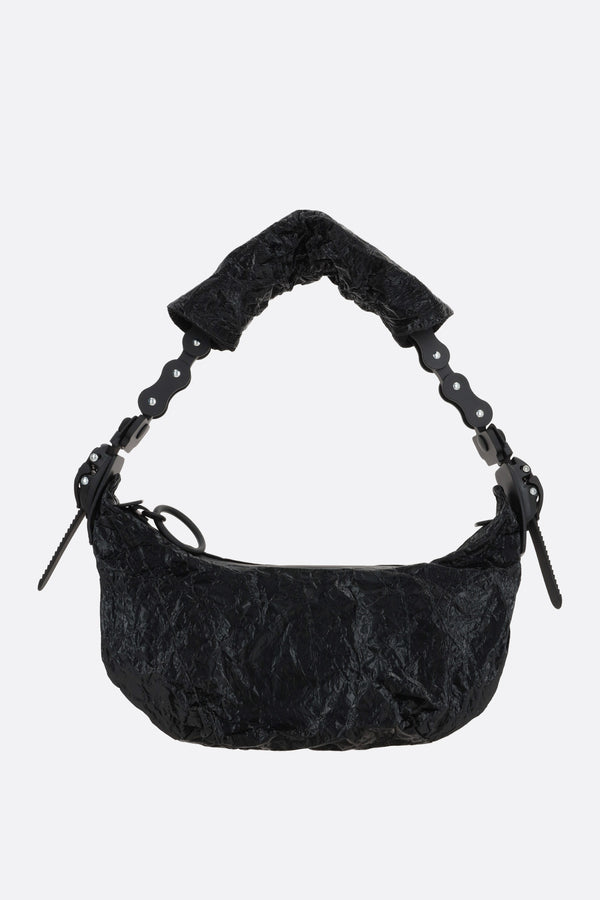 HM0 micro crinkled coated fabric handbag