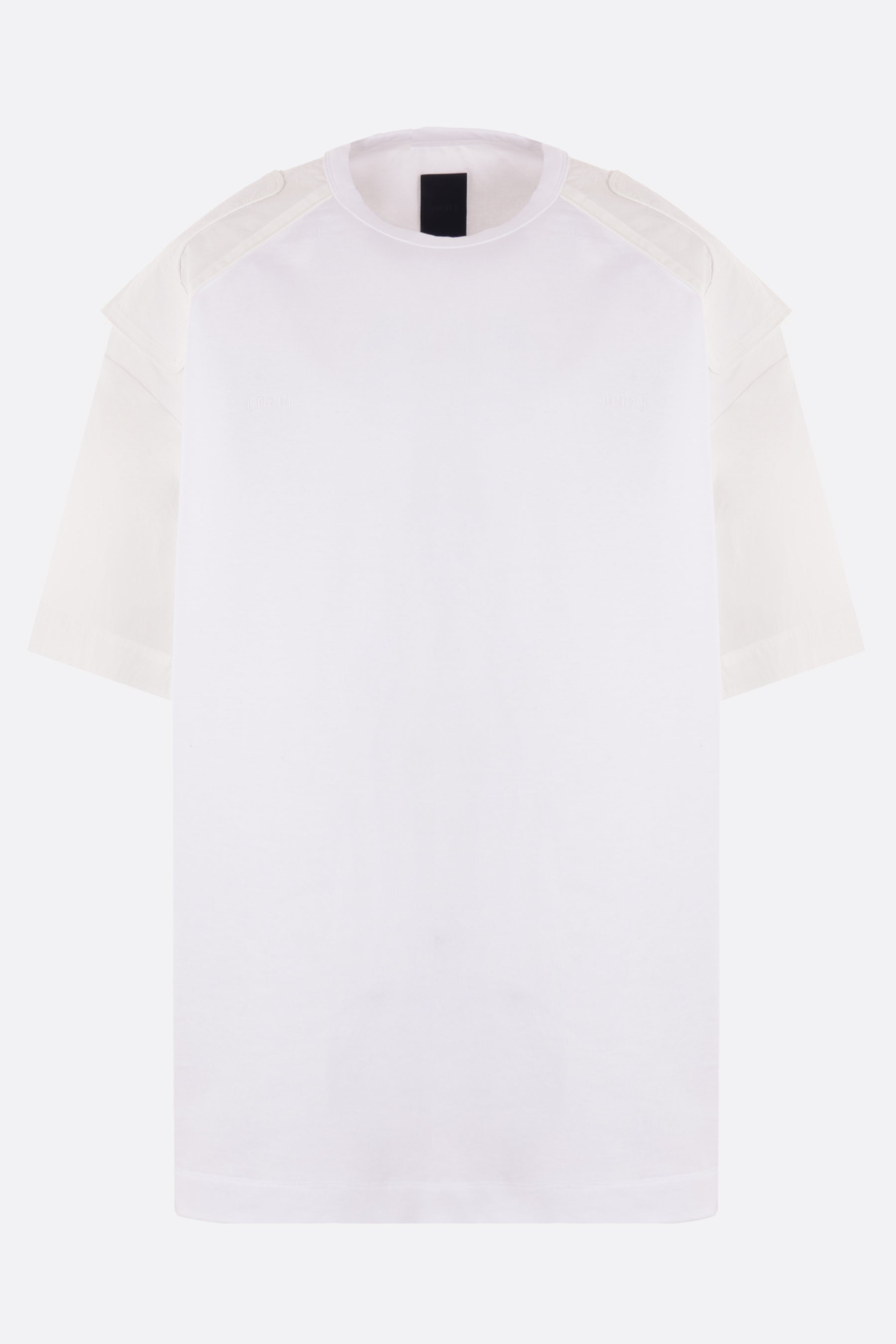 t-shirt oversize in cotone e nylon ricamo logo