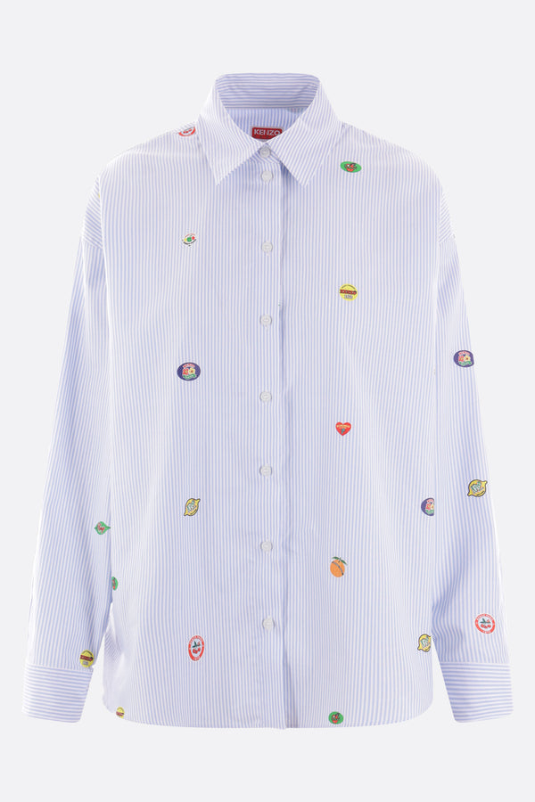 camicia in cotone con stampe Fruit Stickers