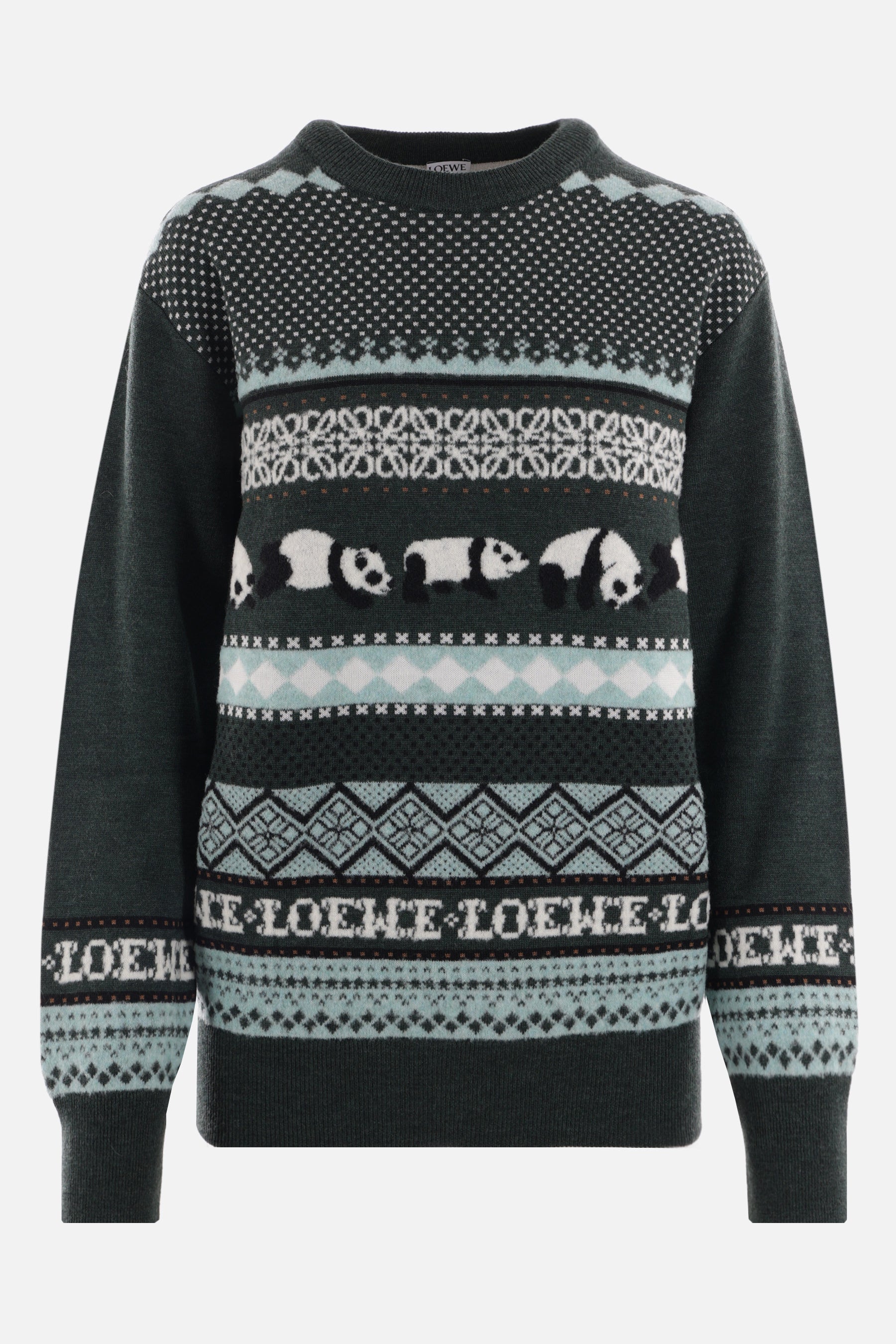 graphic jacquard wool blend pullover