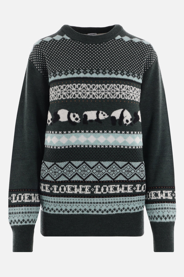 graphic jacquard wool blend pullover