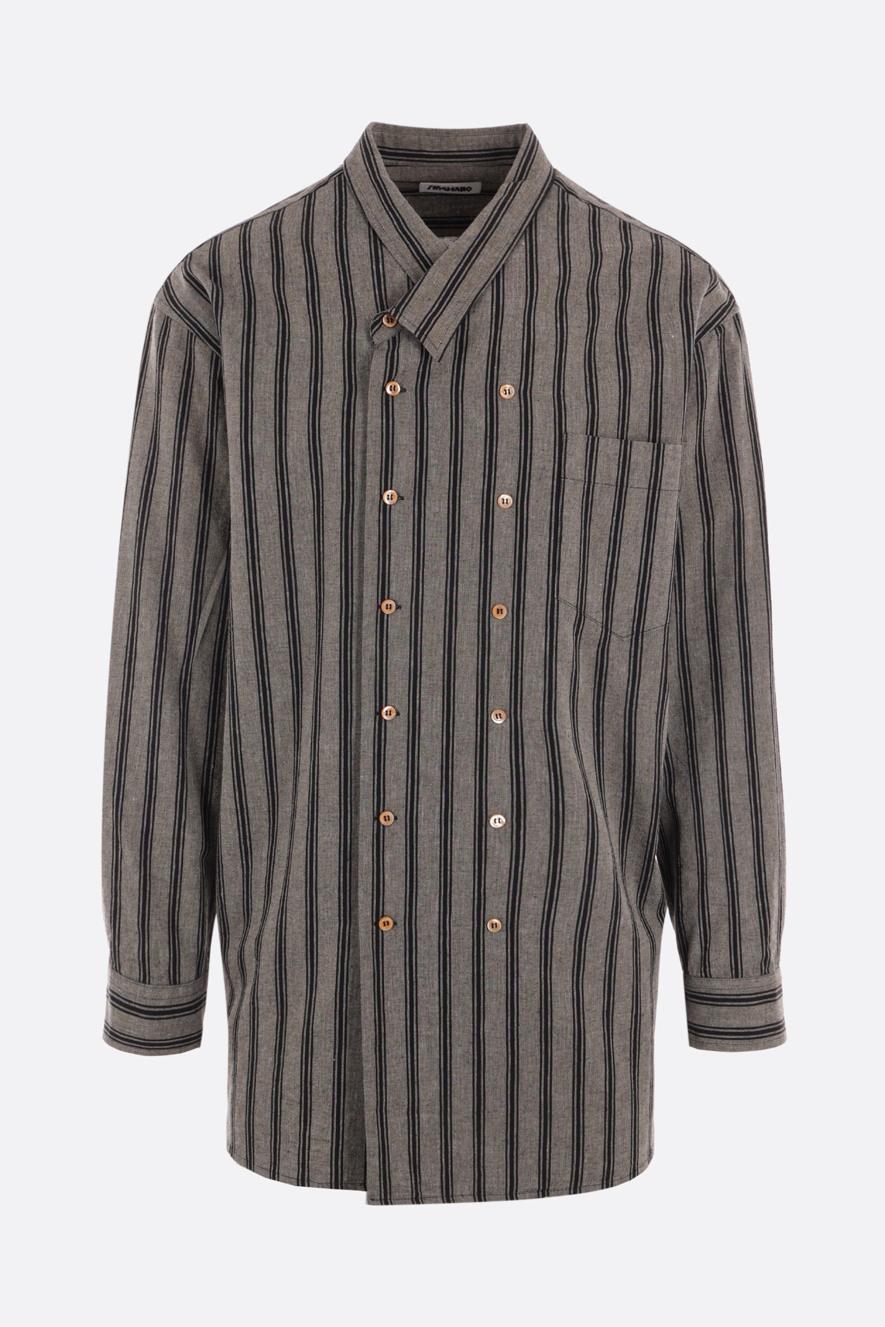 canvas double-breasted oversized shirt