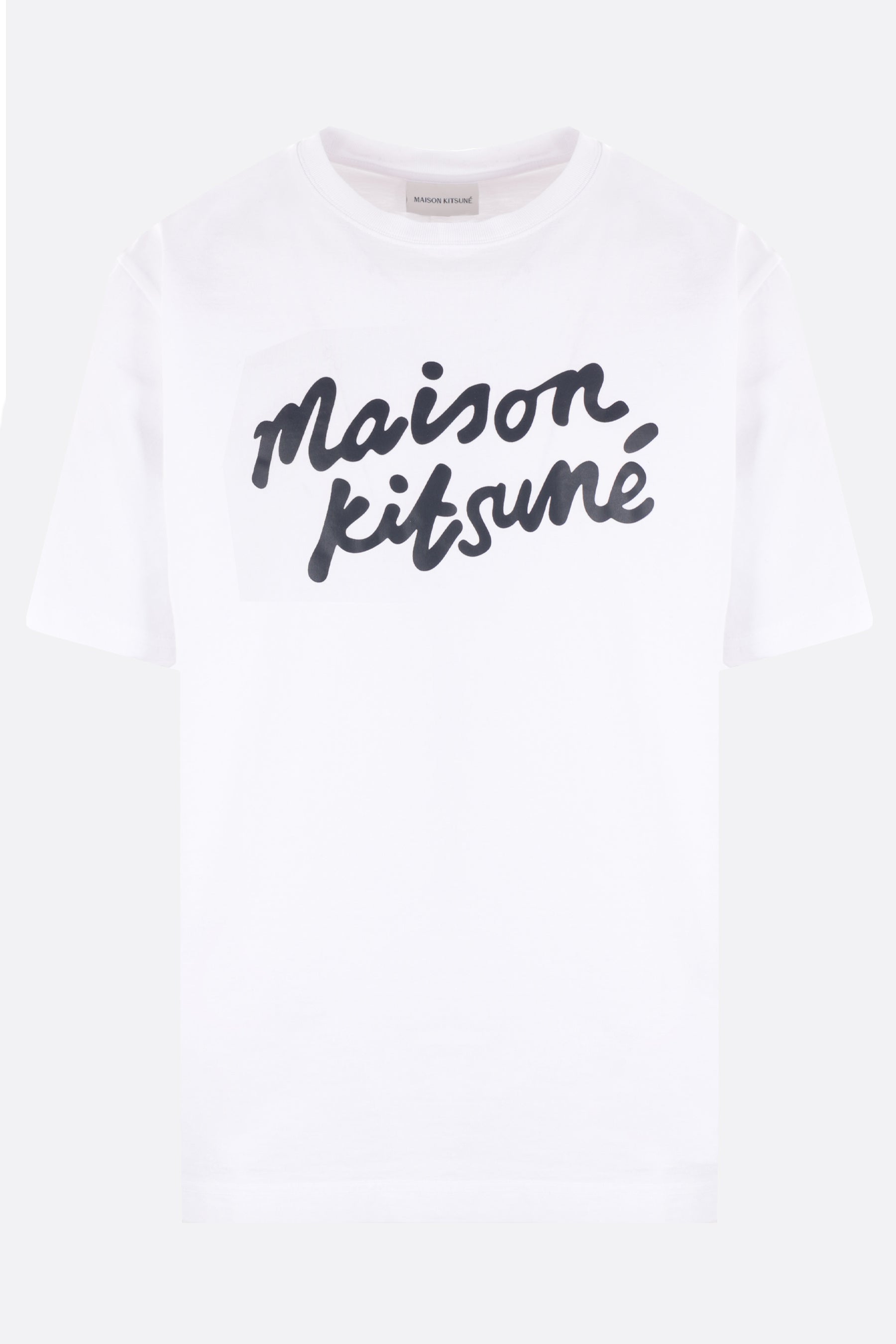 cotton t-shirt with handwriting Maison Kitsuné logo print