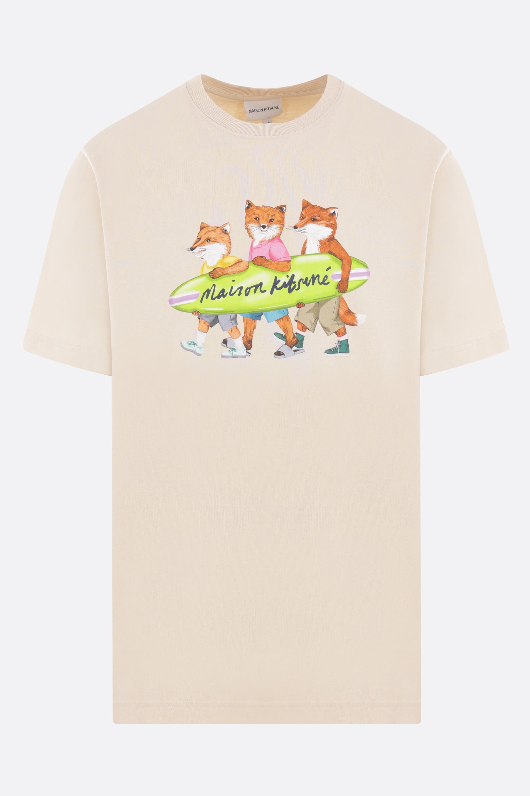 Surfing Foxes logo printed cotton t-shirt
