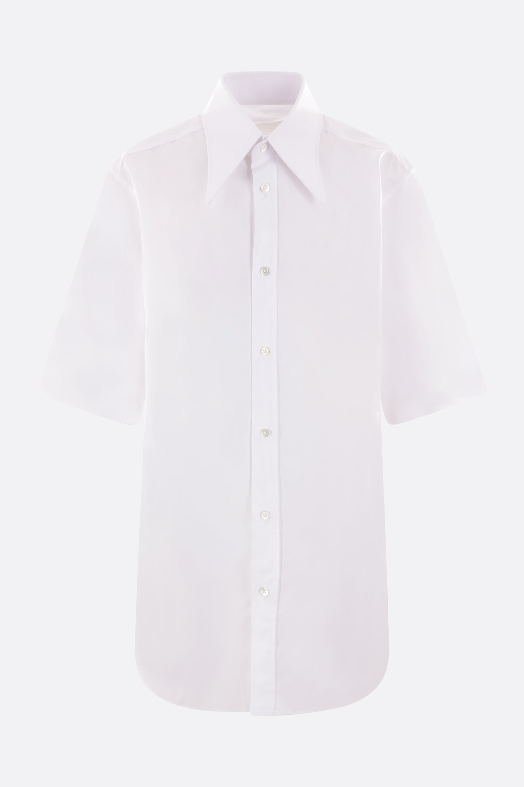poplin short-sleeved oversized shirt
