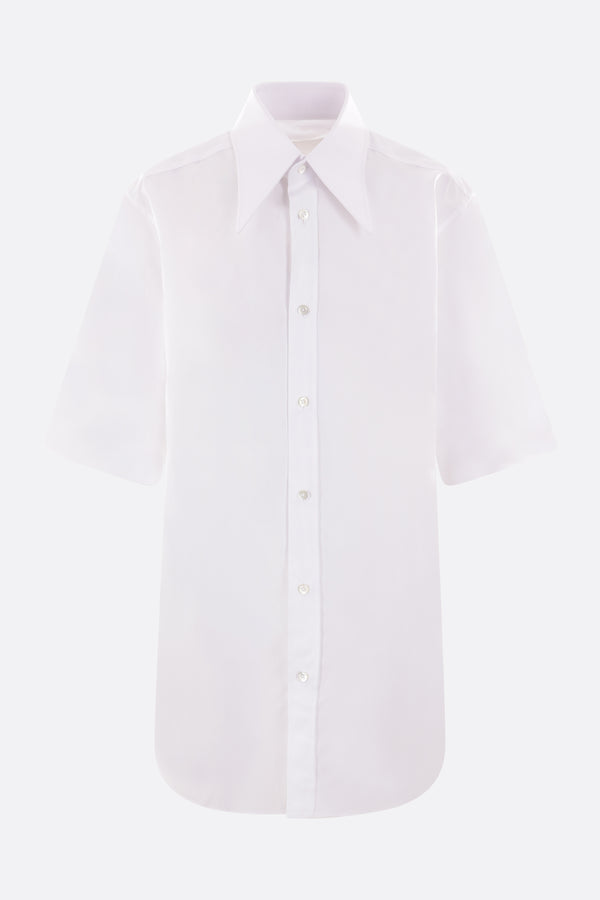 poplin short-sleeved oversized shirt