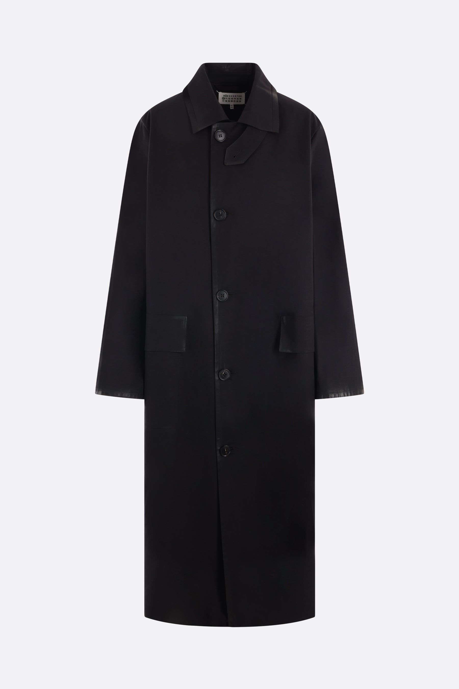 single-breasted coated cotton trench coat