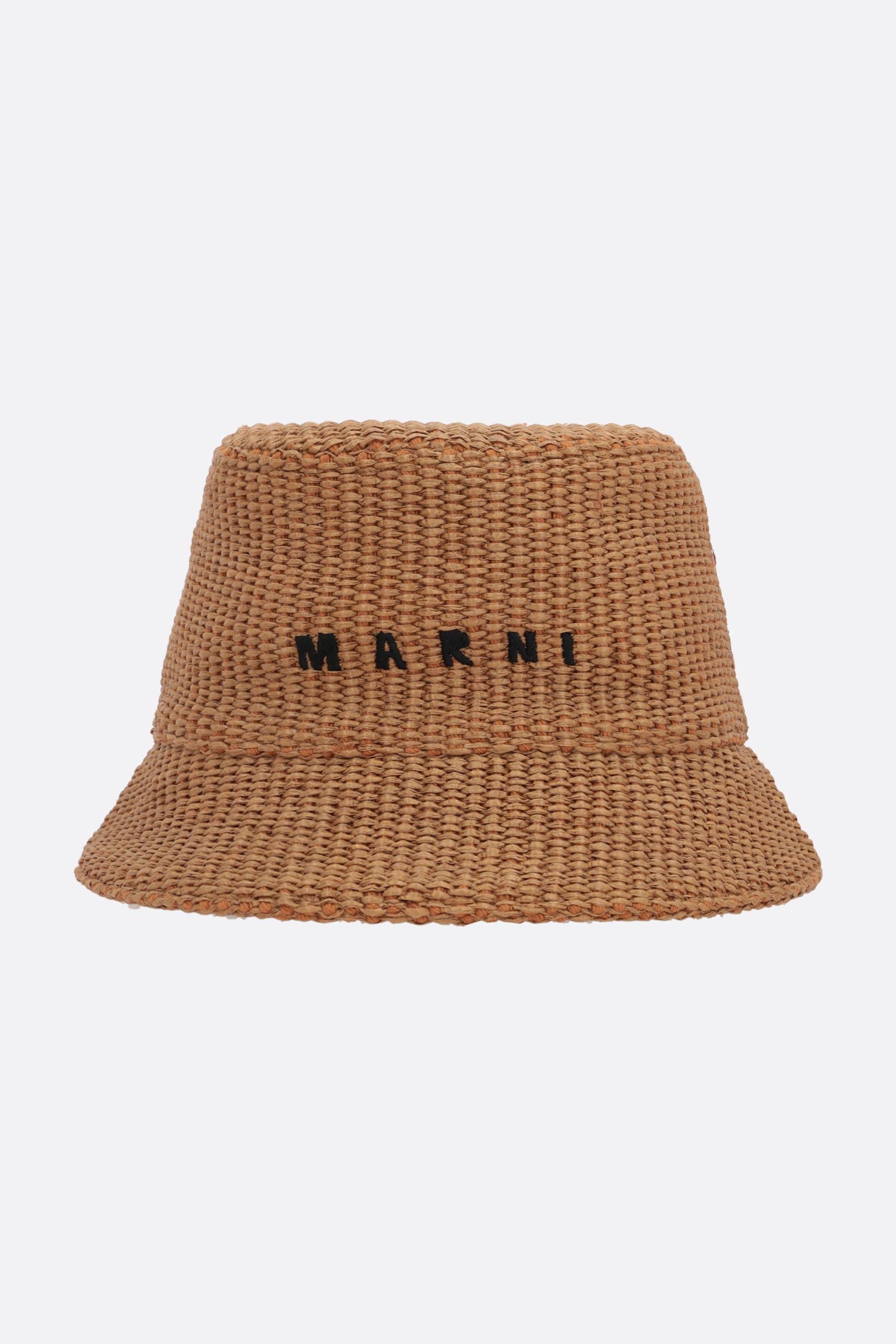 logo embroidered synthetic raffia bucket hat