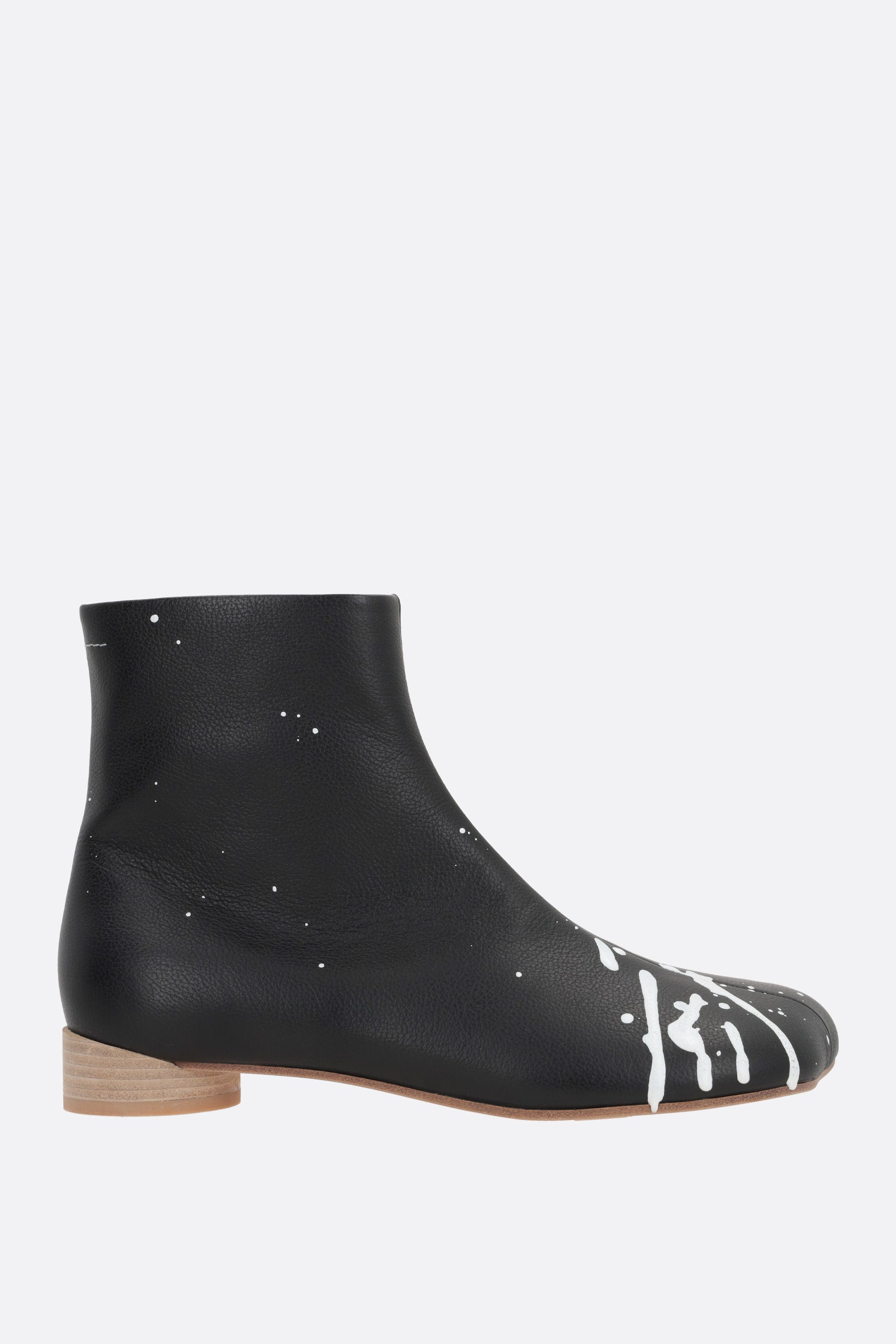 grainy leather ankle boots