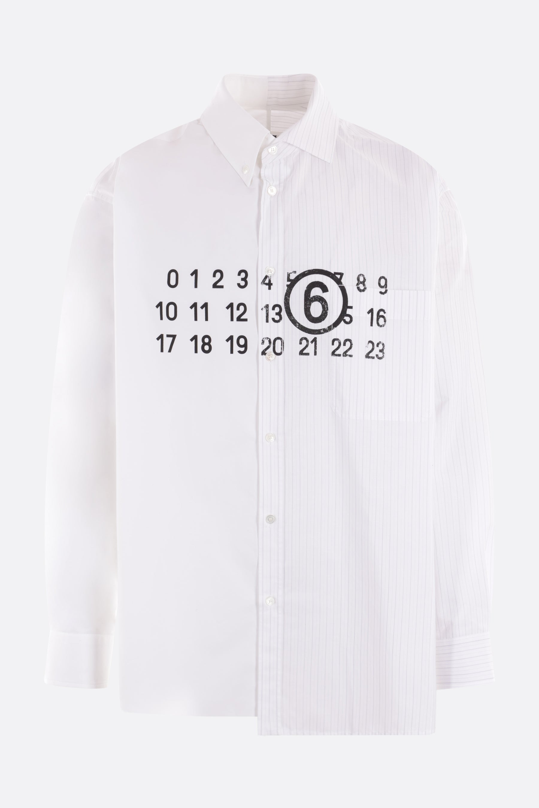 camicia oversize in popeline stampa logo numerica